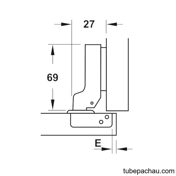 Bản Lề Trùm Nửa Metalla SM 95º Hafele 315.08.851