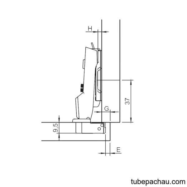 Bản Lề Trùm Nửa Metalla SM 95º Mini Hafele 311.04.441