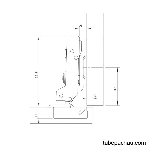 Bản Lề Trùm Nửa Metalla SM DIY 110º Hafele 315.07.114