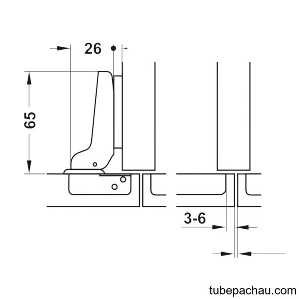 Bản Lề Trùm Nửa Metalla SM Giảm Chấn 110º Hafele 315.20.751