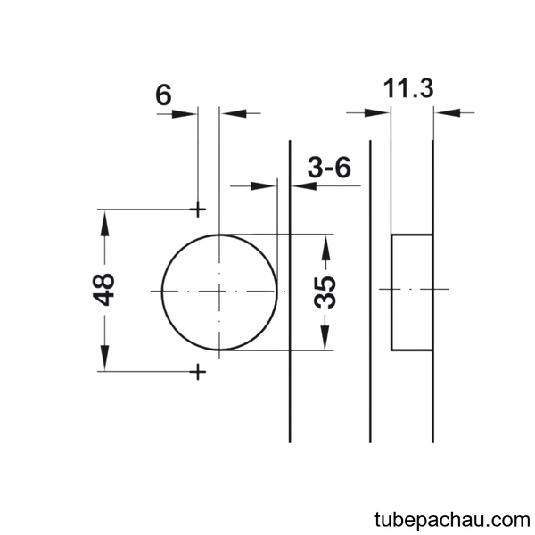Bản Lề Trùm Nửa Metalla SM Giảm Chấn 110º Hafele 315.20.751