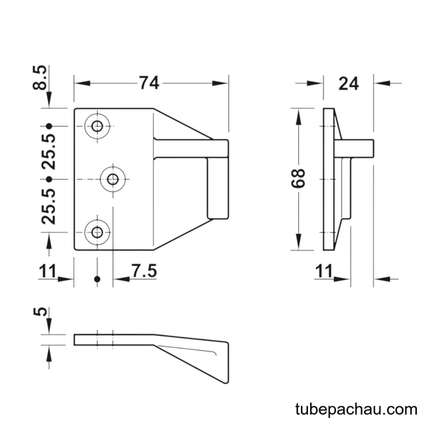 Bas Chốt Ngang Hafele 911.56.024