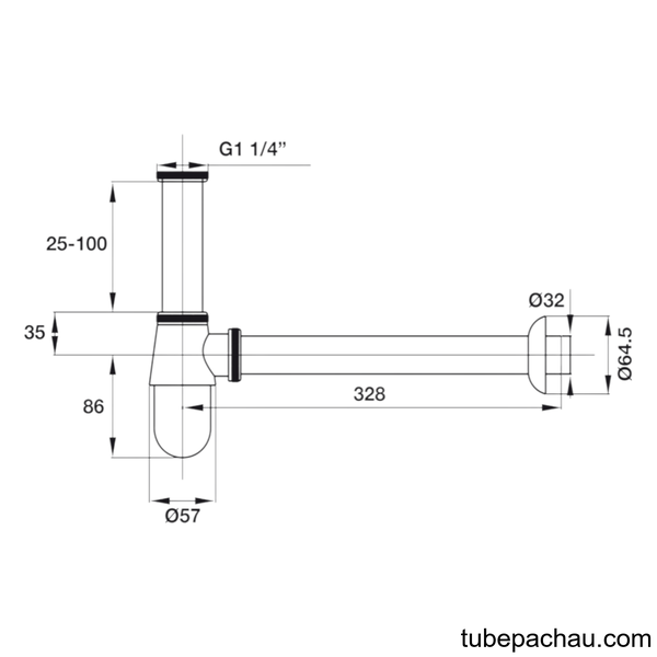 Bẫy Nước P-Trap Hafele 495.61.242
