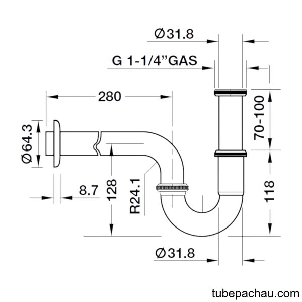 Bẫy Nước S-Trap Hafele 495.61.241
