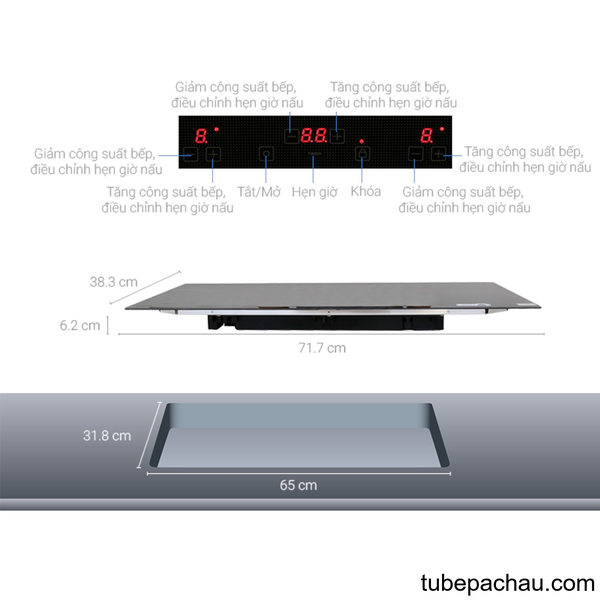 Bếp từ đôi Malloca MH02ID