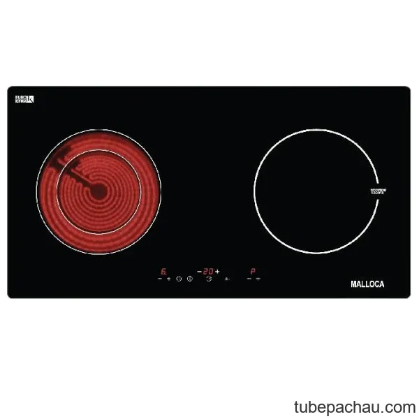Bếp từ kết hợp hồng ngoại Malloca MH-02IR PG kính âm 1 điện và 1 từ