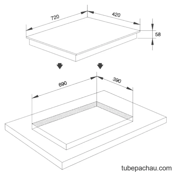 Bếp từ kết hợp hồng ngoại Malloca MIR02