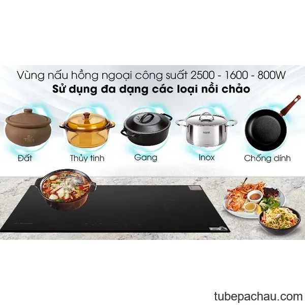 Bếp từ kết hợp hồng ngoại Malloca MIR772