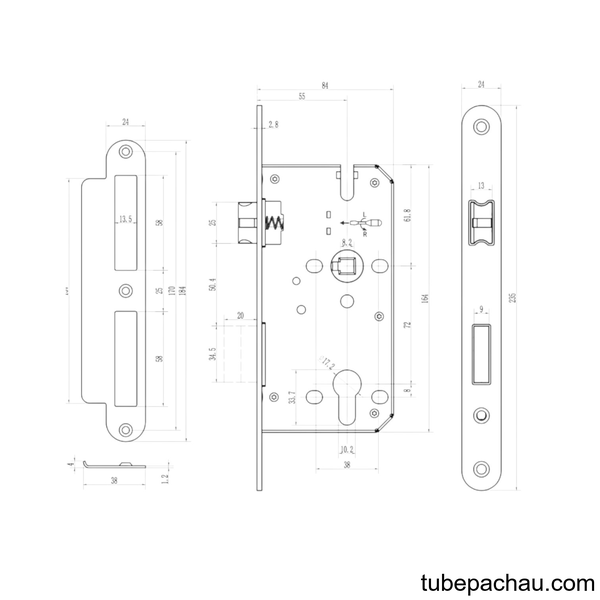 Bộ Khóa Tay Nắm Cửa DIY Set A Hafele 499.63.602