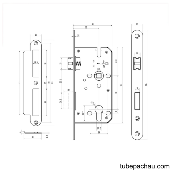 Bộ Khóa Tay Nắm Cửa DIY Set A Hafele 499.63.604