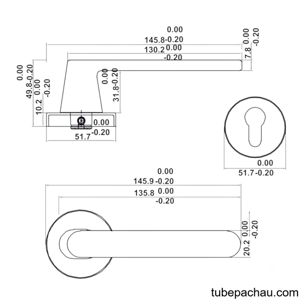Bộ Khóa Tay Nắm Cửa DIY Set B Hafele 499.63.609