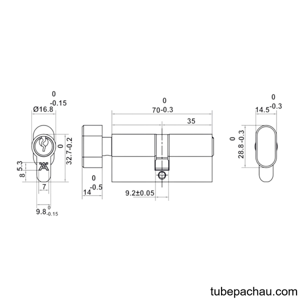 Bộ Khóa Tay Nắm Cửa DIY Set B Hafele 499.63.610