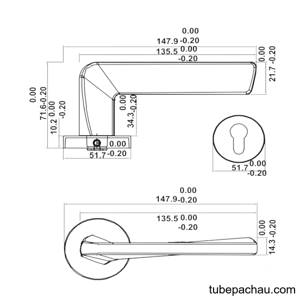 Bộ Khóa Tay Nắm Cửa DIY Set D Hafele 499.63.630