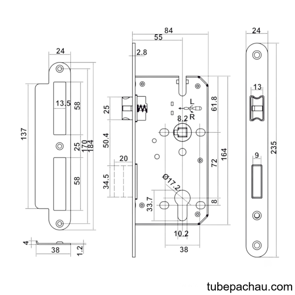 Bộ Khóa Tay Nắm Cửa DIY Set D Hafele 499.63.630