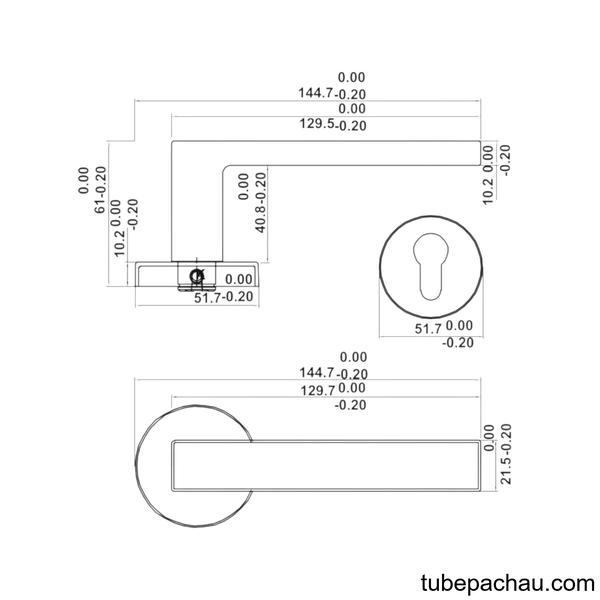 Bộ Khóa Tay Nắm Cửa DIY Set E Hafele 499.63.637