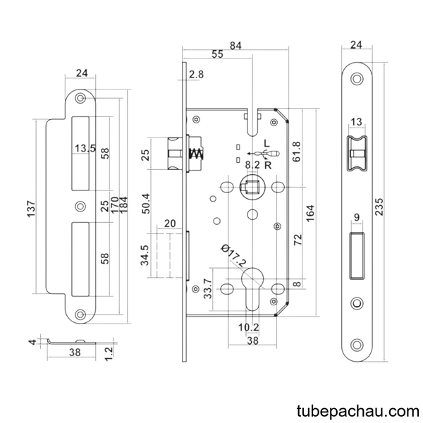 Bộ Khóa Tay Nắm Cửa DIY Set E Hafele 499.63.638