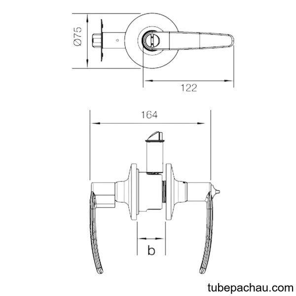 Bộ Khóa Tay Nắm Cửa Vệ Sinh Hafele 489.10.190
