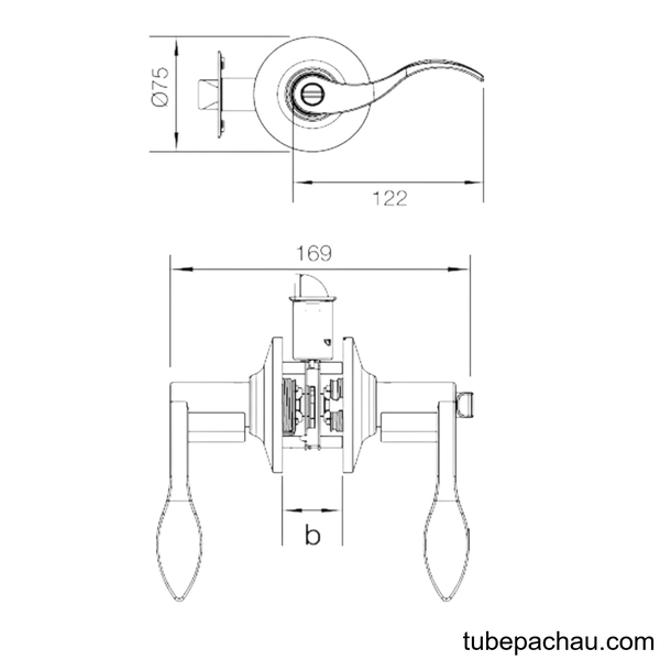 Bộ Khóa Tay Nắm Gạt Cửa Toilet Hafele 489.10.199