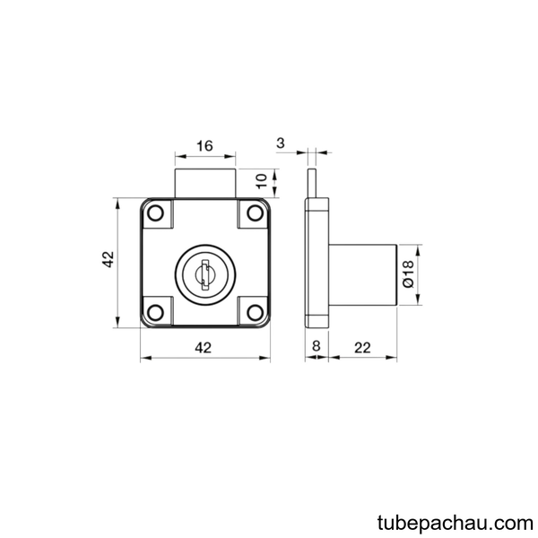Bộ Khóa Tủ DIY Hafele 482.01.110