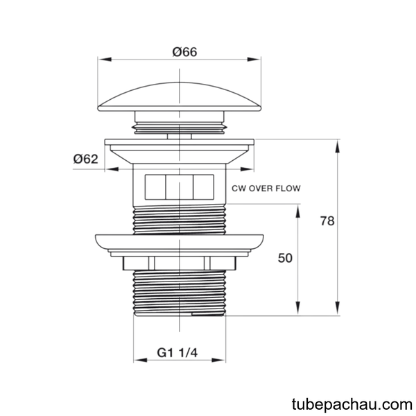 Bộ Nhấn Xả Cho Lavabo Có Xả Tràn Hafele 589.25.948