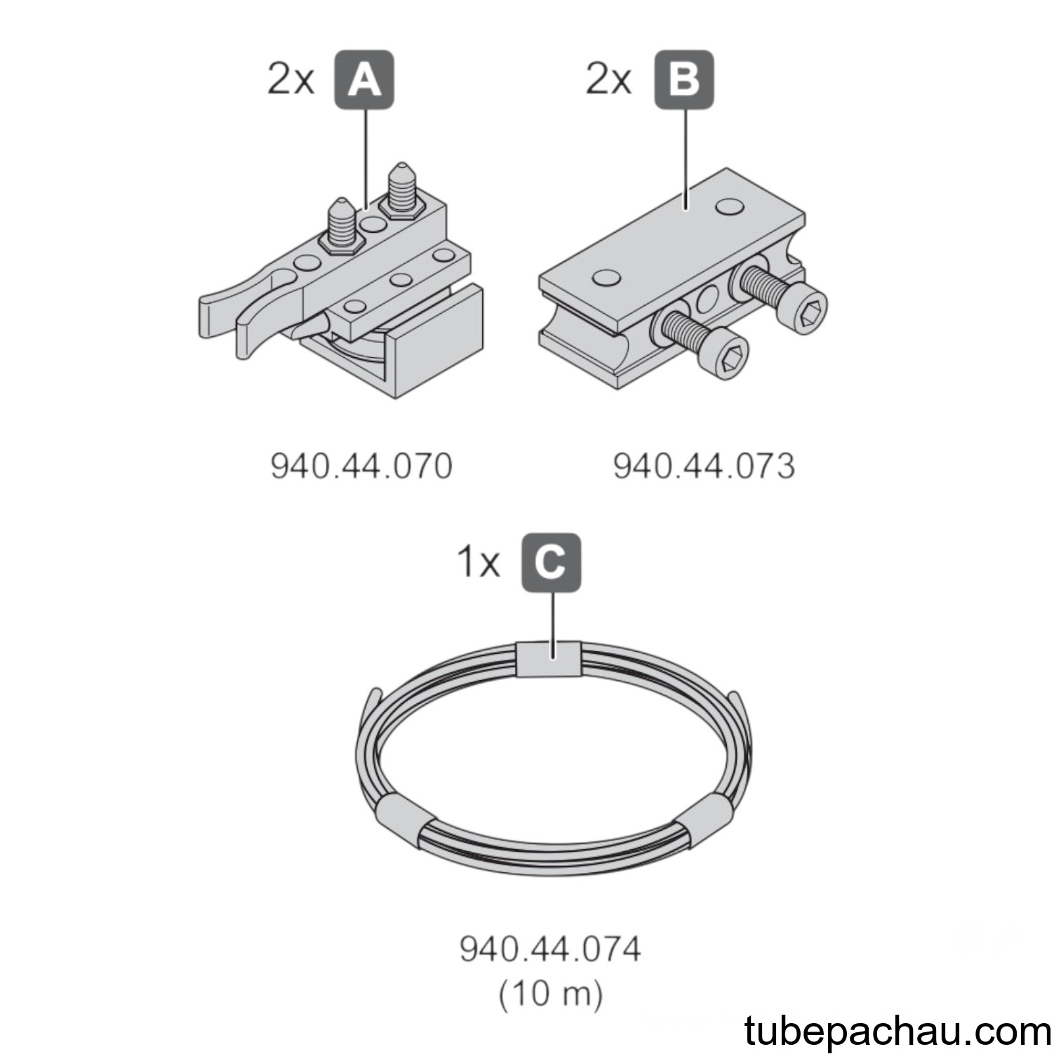 Bộ Phụ Kiện Cửa Trượt Đồng Bộ Cho Classic P Hafele 940.44.002