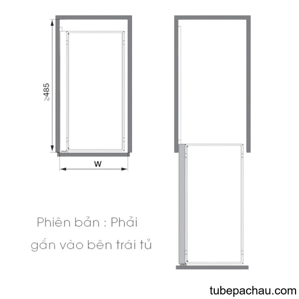 Bộ Rổ Kéo Comfort II 250mm Phải Hafele 545.53.760