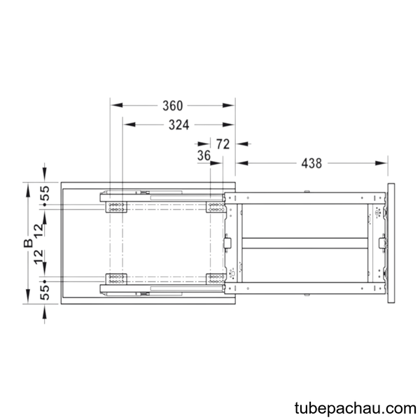 Bộ Rổ Kéo Dipensa Junior III 400mm Hafele 545.11.573