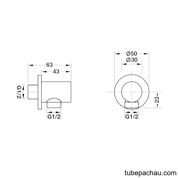 Bộ Tiếp Nước Dạng Tròn Hafele 485.60.008