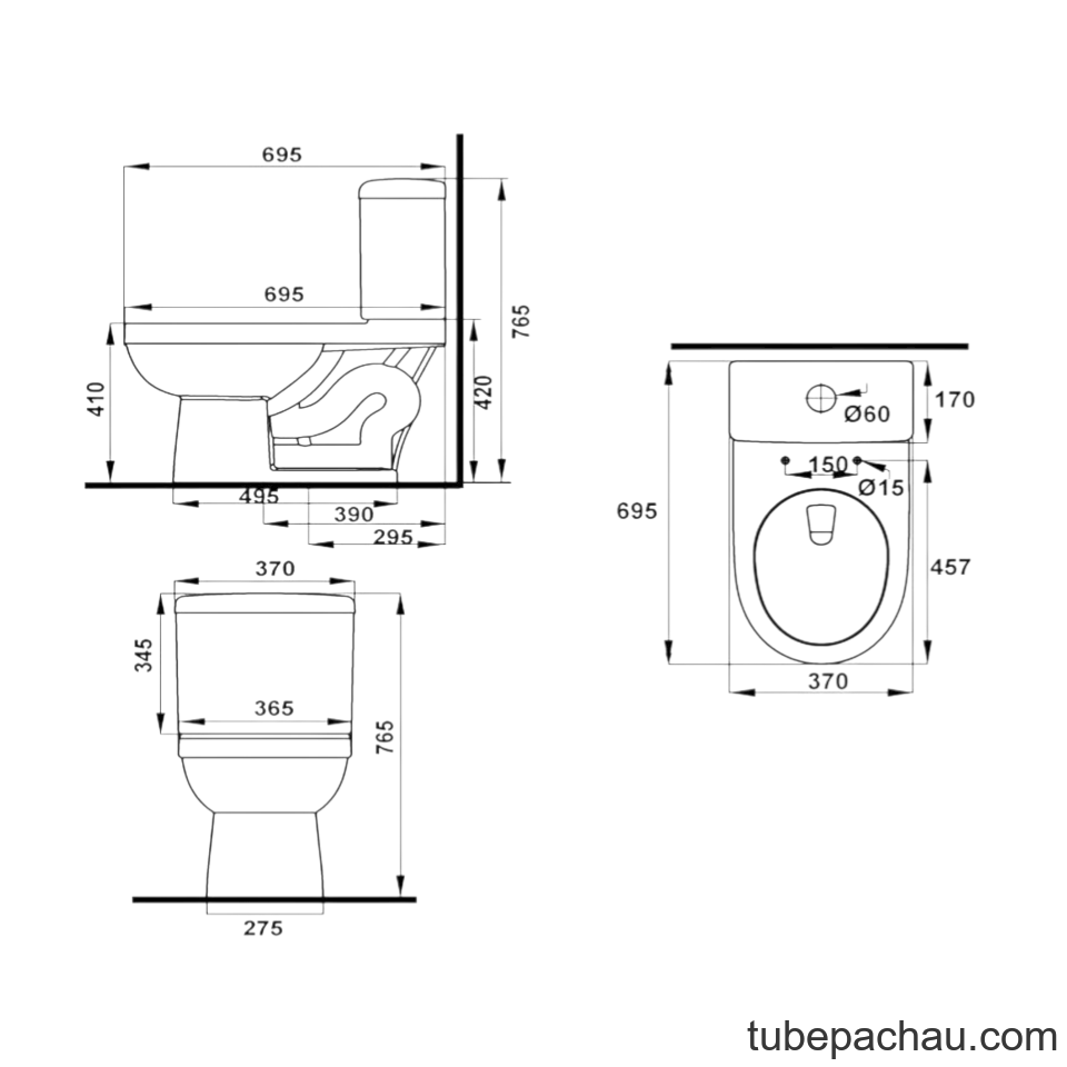 Bồn Cầu 2 Khối Compact Hafele 588.79.404