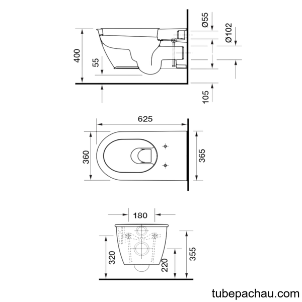 Bồn Cầu Treo Tường Duravit Darling New Hafele 588.45.394