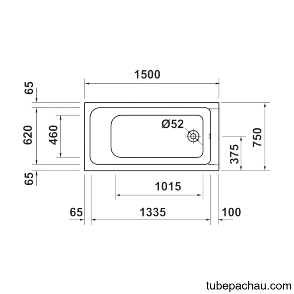 Bồn Tắm Âm Duravit D-Code 1500 Hafele 588.45.648
