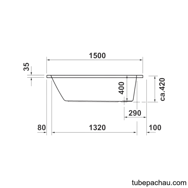 Bồn Tắm Âm Duravit D-Code 1500 Hafele 588.45.648