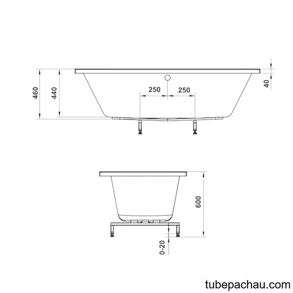 Bồn Tắm Âm Hình Bầu Dục Nagoya 1700 Hafele 588.79.600