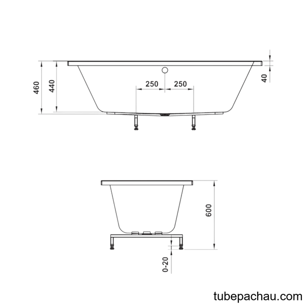 Bồn Tắm Âm Hình Vuông Nagoya 1700 Hafele 588.79.602