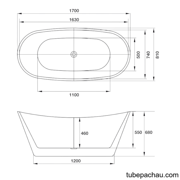 Bồn Tắm Độc Lập 1700 Charm Hafele 588.55.660