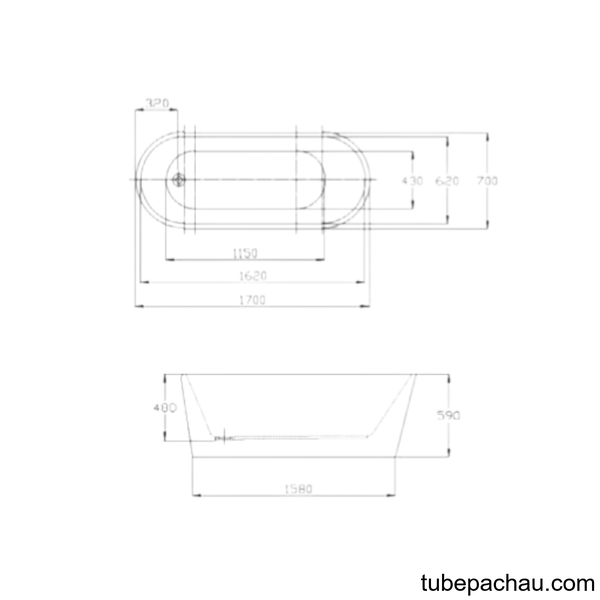 Bồn Tắm Độc Lập 1700 Vigor Hafele 588.55.620