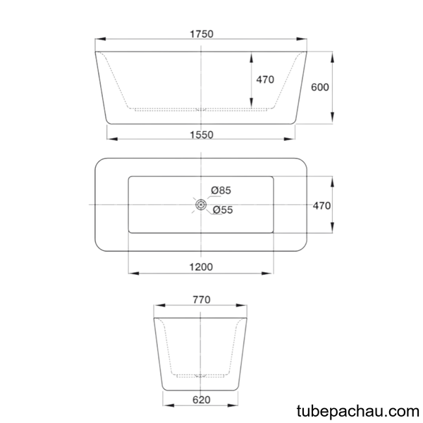 Bồn Tắm Độc Lập 1750 Regal Hafele 588.55.670