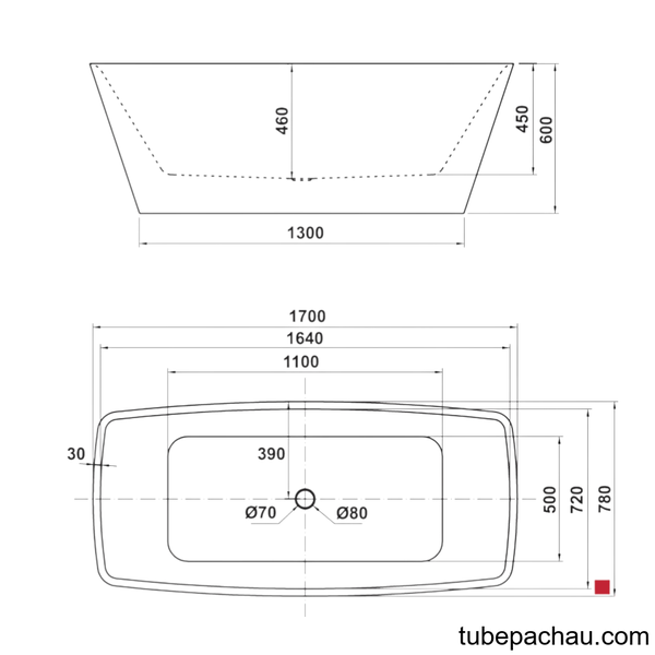 Bồn Tắm Độc Lập Nagoya 1700 Hafele 588.99.610