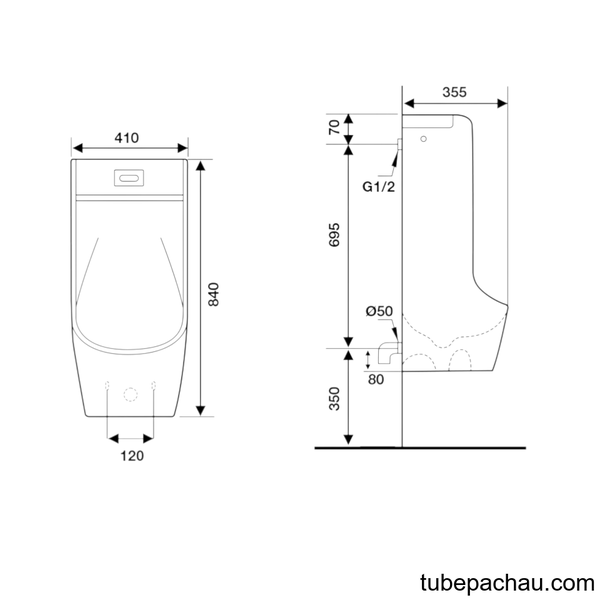 Bồn Tiểu Nam Treo Tường Tự Động Hafele 588.09.400