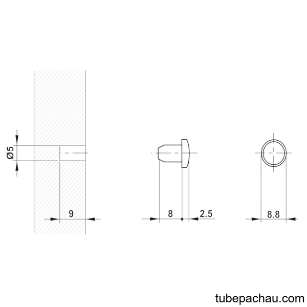 Chặn Cửa Giảm Ồn Lắp Qua Lỗ Khoan Hafele 356.20.460