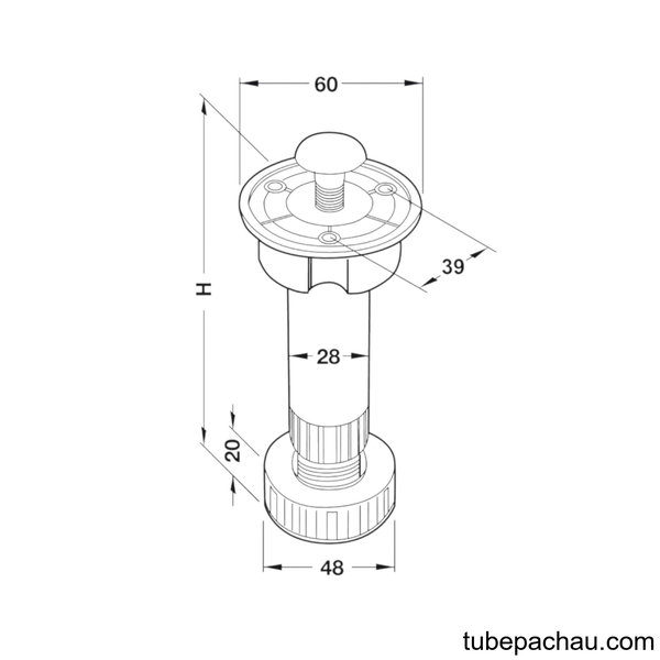 Chân Tủ Bằng Nhựa 80mm Hafele 637.45.308