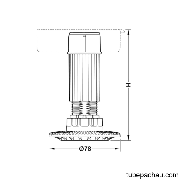 Chân Tủ Có Điều Chỉnh Chiều Cao H125mm Hafele 637.76.354