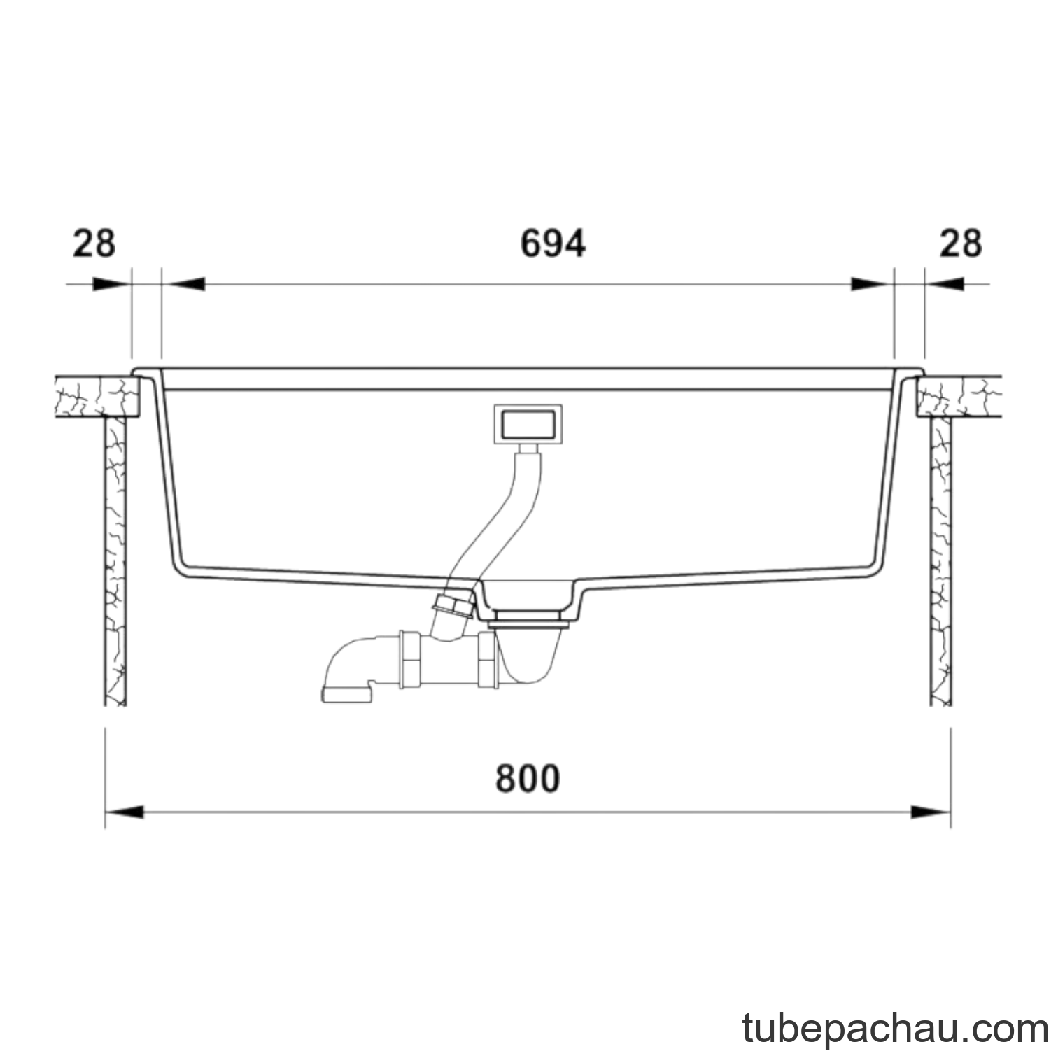 Chậu Đá HS20-GED1S80 Hafele 570.30.800