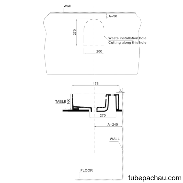 Chậu Lavabo Sứ Đặt Bàn 470 Hafele 588.84.026