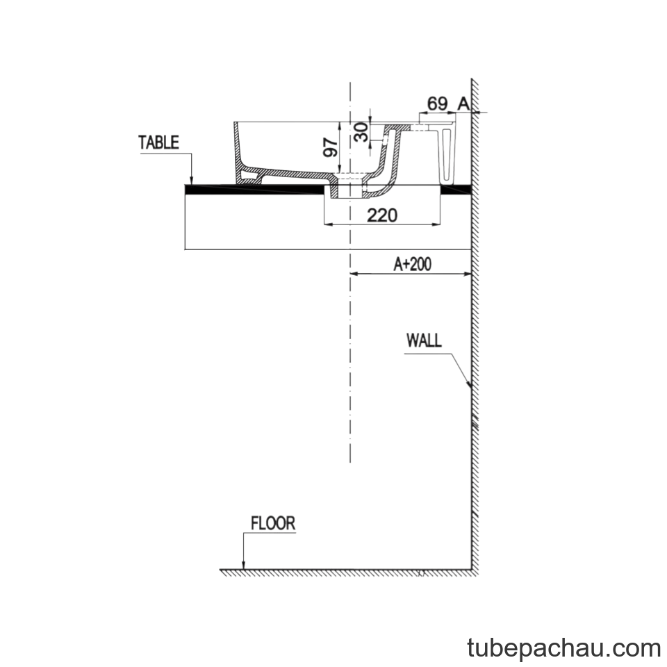 Chậu Lavabo Sứ Đặt Bàn Sapporo 420 Hafele 588.79.031