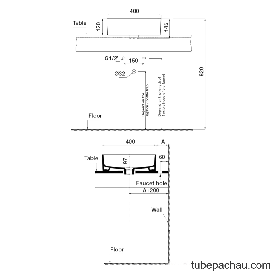 Chậu Lavabo Sứ Đặt Bàn Sapporo Hafele 588.79.060