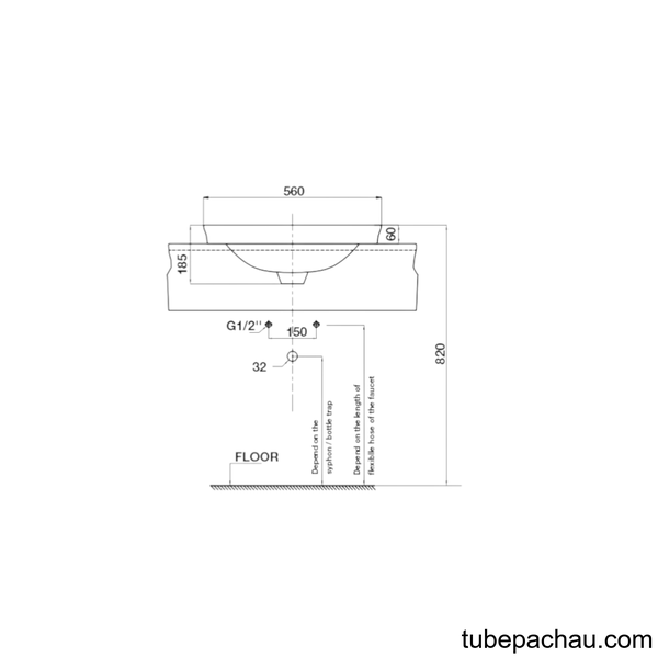 Chậu Lavabo Vành Nổi Sapporo Hafele 588.79.010