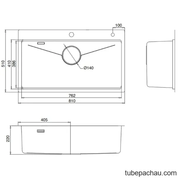 Chậu rửa bát 1 hố Kluger KW8181FS-S81 Plus