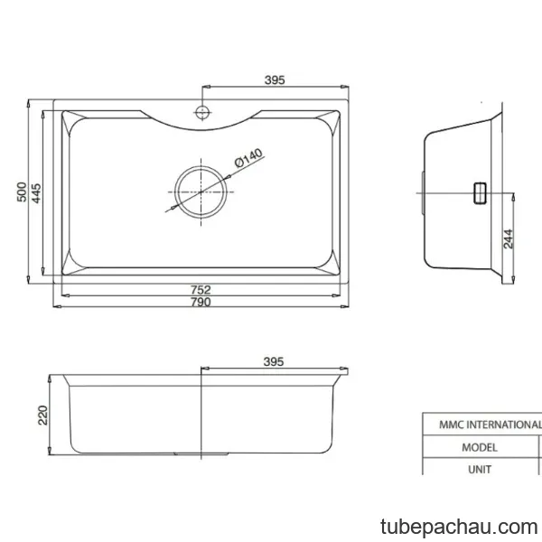 Chậu rửa bát 1 hố Kluger KW8191FS-S79