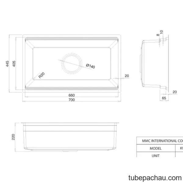 Chậu rửa bát 1 hố Kluger KWU8161FS-S70